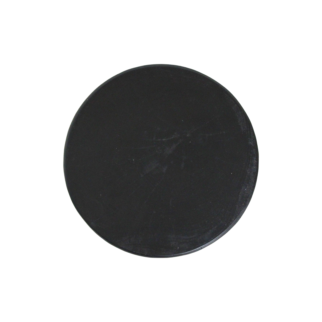 Table d’appoint en teck noir forme sablier sculptée – H45 cm