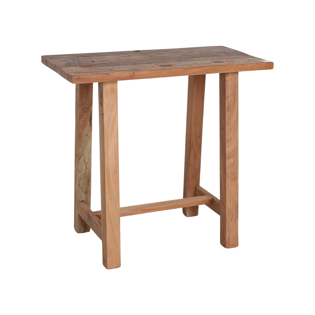Table d’appoint en bois recyclé forme organique brun naturel – 85x43 cm