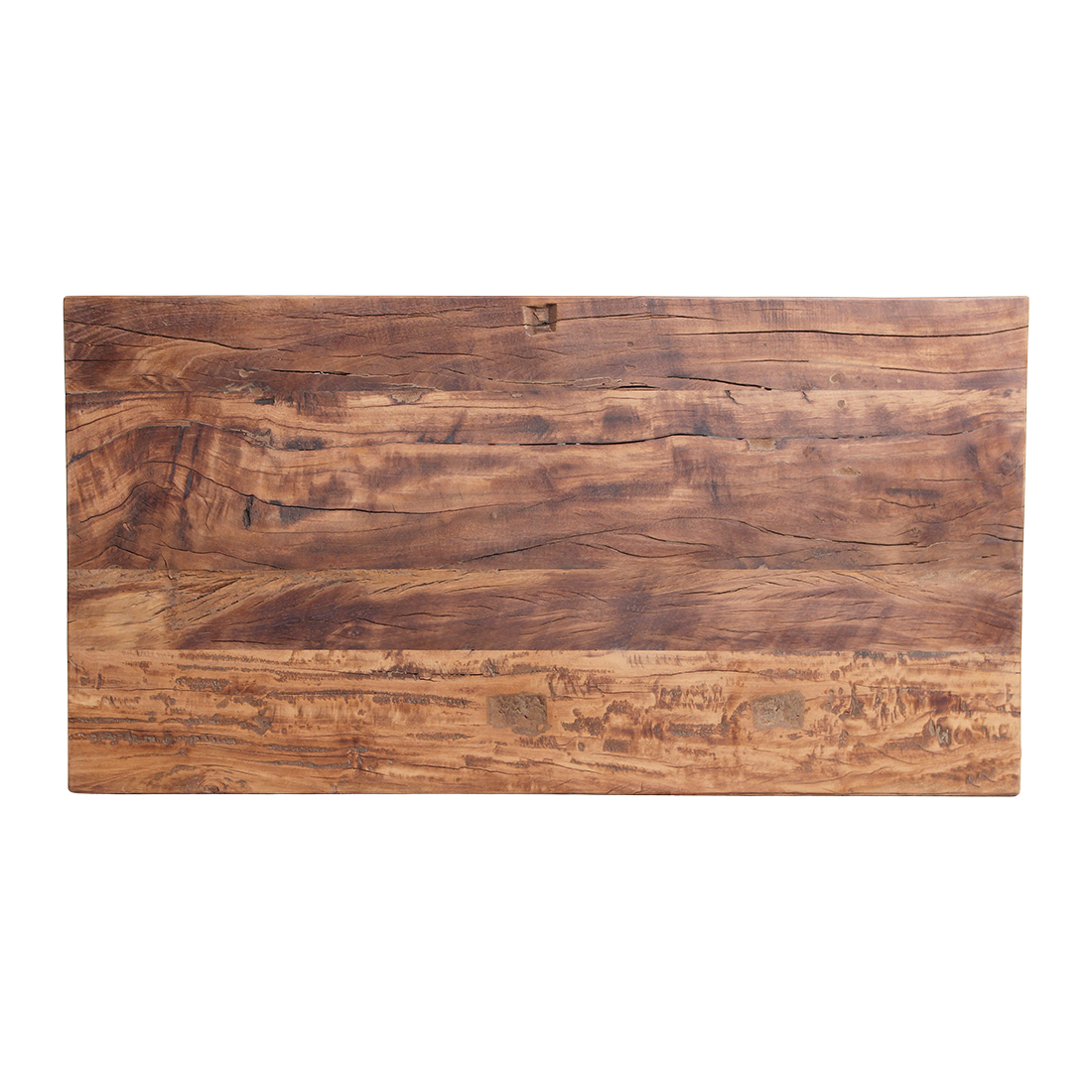 Table d’appoint en bois recyclé forme organique brun naturel – 85x43 cm