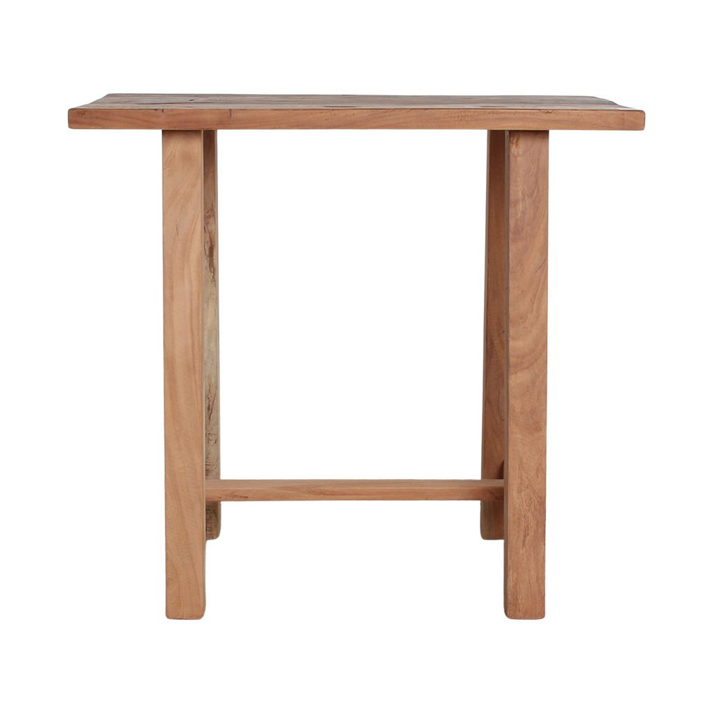 Table d’appoint en bois recyclé forme organique brun naturel – 85x43 cm