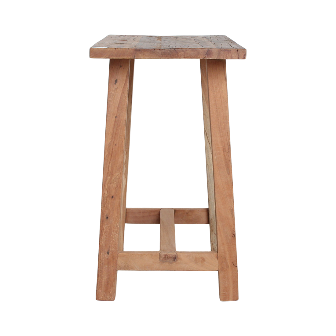Table d’appoint en bois recyclé forme organique brun naturel – 85x43 cm