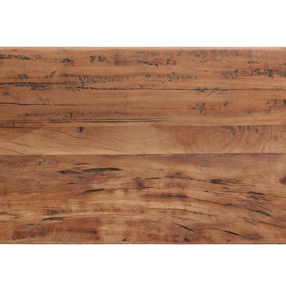 Console en bois recyclé clair avec étagère – 140x30 cm