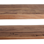 Console en bois recyclé clair avec étagère – 140x30 cm