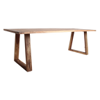 Table à manger en teck recyclé avec pieds trapézoïdaux – 240x90 cm
