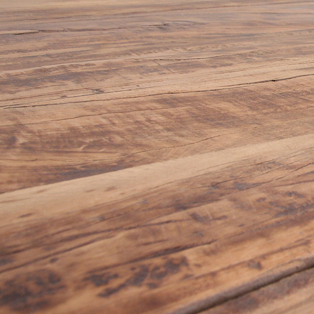 Table à manger en teck recyclé avec pieds trapézoïdaux – 240x90 cm