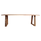 Table à manger en teck recyclé avec pieds trapézoïdaux – 240x90 cm