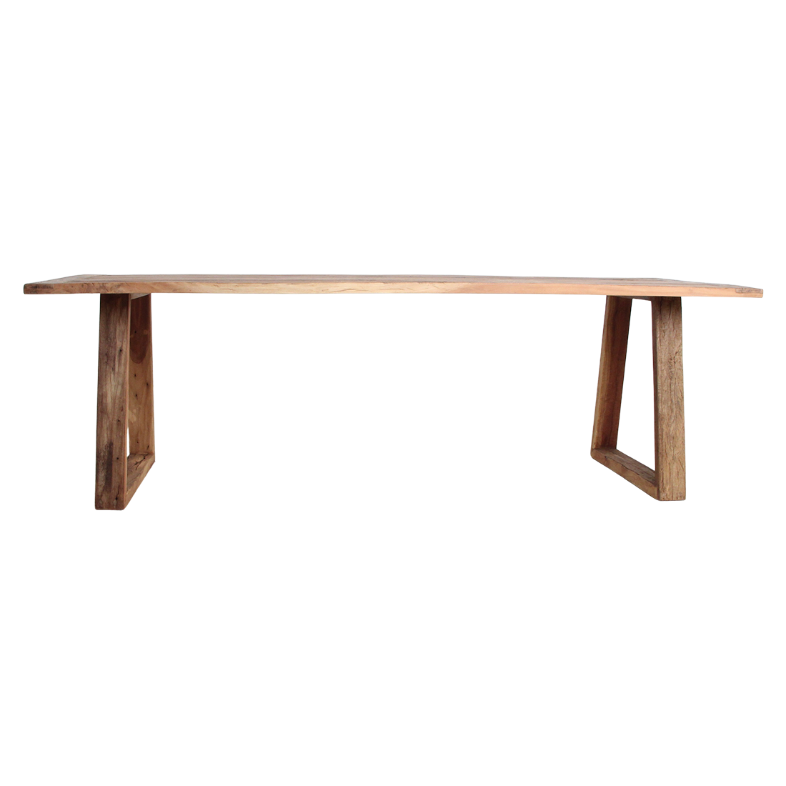 Table à manger en teck recyclé avec pieds trapézoïdaux – 240x90 cm