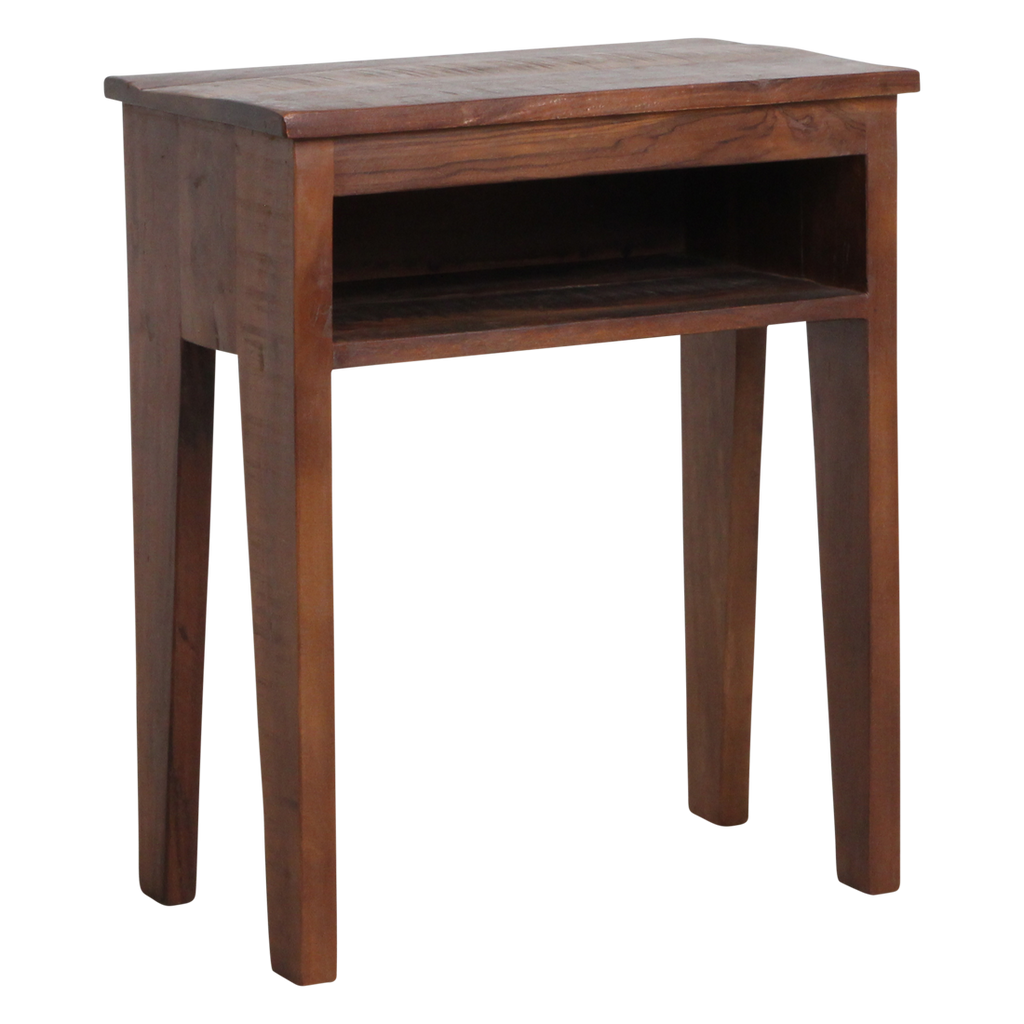 Table de chevet en bois recyclé marron niche ouverte – 50x30 cm
