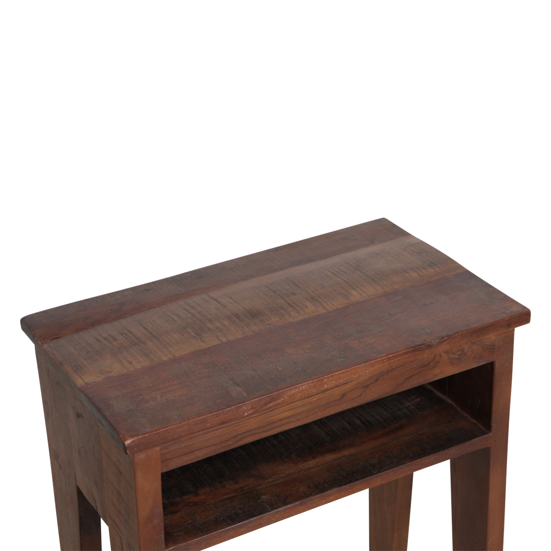 Table de chevet en bois recyclé marron niche ouverte – 50x30 cm