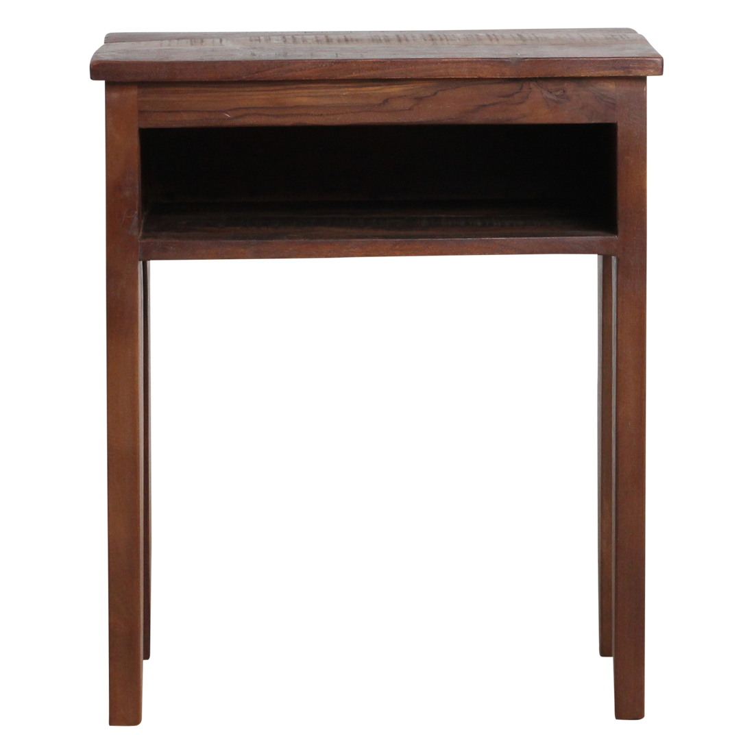 Table de chevet en bois recyclé marron niche ouverte – 50x30 cm