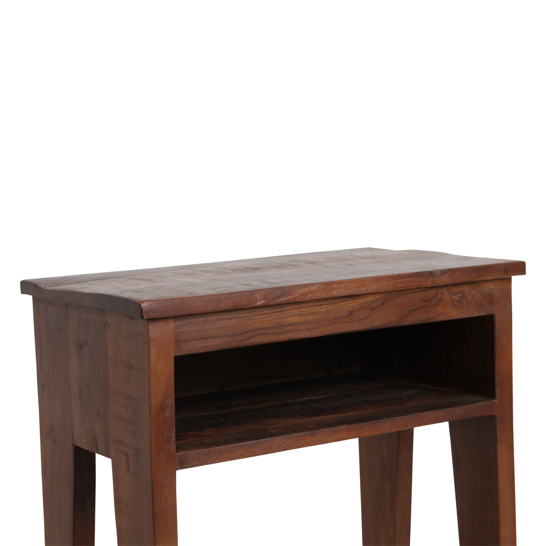 Table de chevet en bois recyclé marron niche ouverte – 50x30 cm