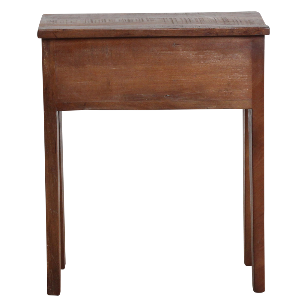 Table de chevet en bois recyclé marron niche ouverte – 50x30 cm