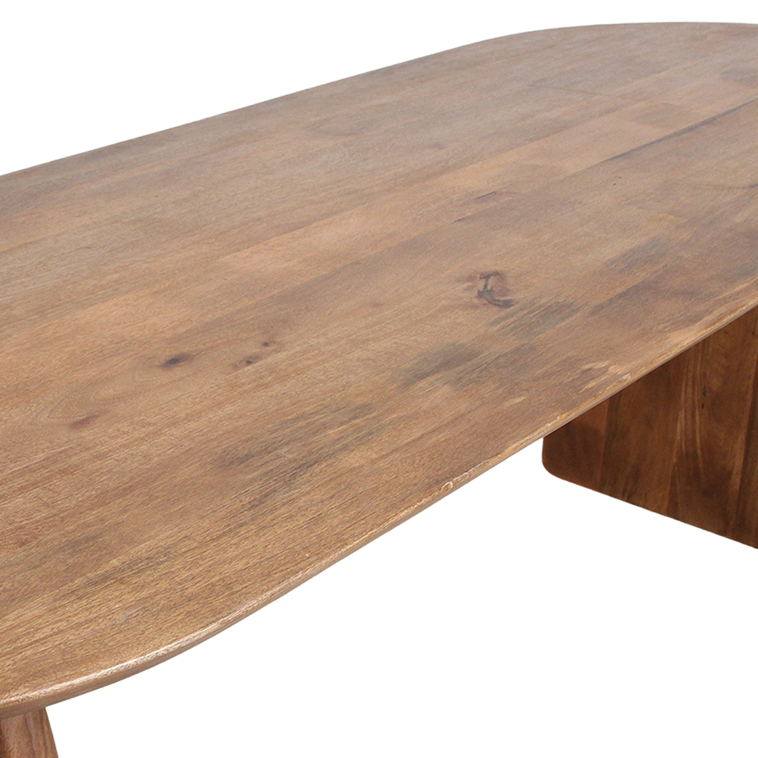 Table à manger ovale en bois de manguier brun chaleureux - 200x90 cm