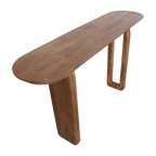 Console murale en bois de manguier brun pieds sculptés – 140x35 cm