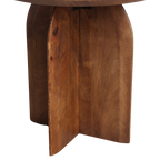 Table d’appoint ronde en manguier brun piètement croisé – Ø50 cm
