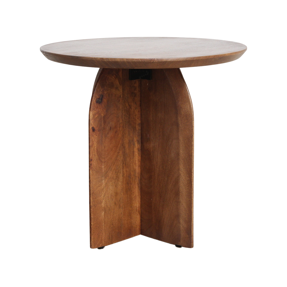 Table d’appoint ronde en manguier brun piètement croisé – Ø50 cm