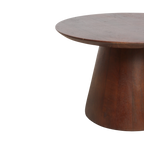 Table d’appoint ronde en bois de manguier brun conique – Ø55 cm