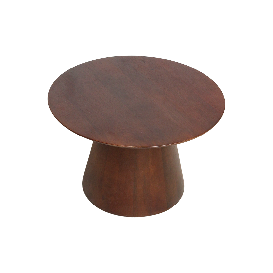 Table d’appoint ronde en bois de manguier brun conique – Ø55 cm