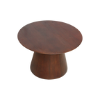 Table d’appoint ronde en bois de manguier brun conique – Ø55 cm