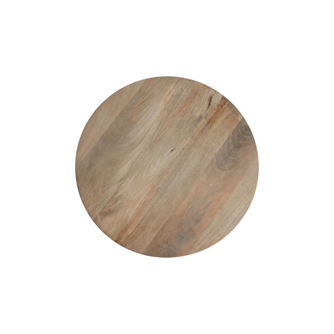 Table d’appoint ronde en bois de manguier clair sculpté – Ø55 cm