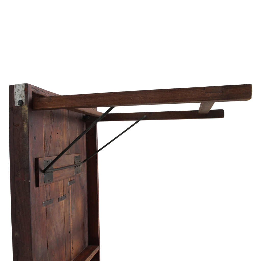 Table à manger en bois recyclé brun et métal vintage – 165x75 cm