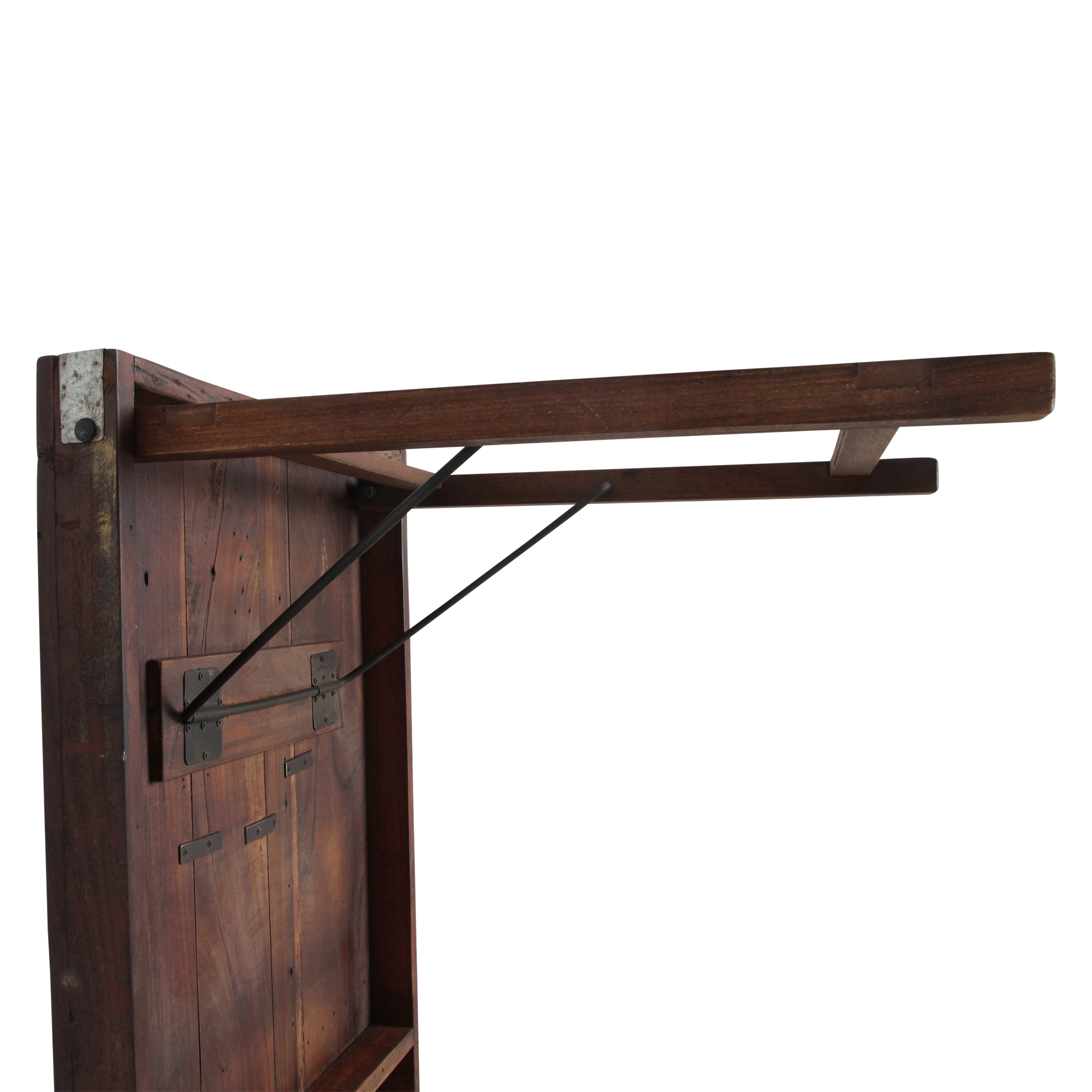 Table à manger en bois recyclé brun et métal vintage – 165x75 cm