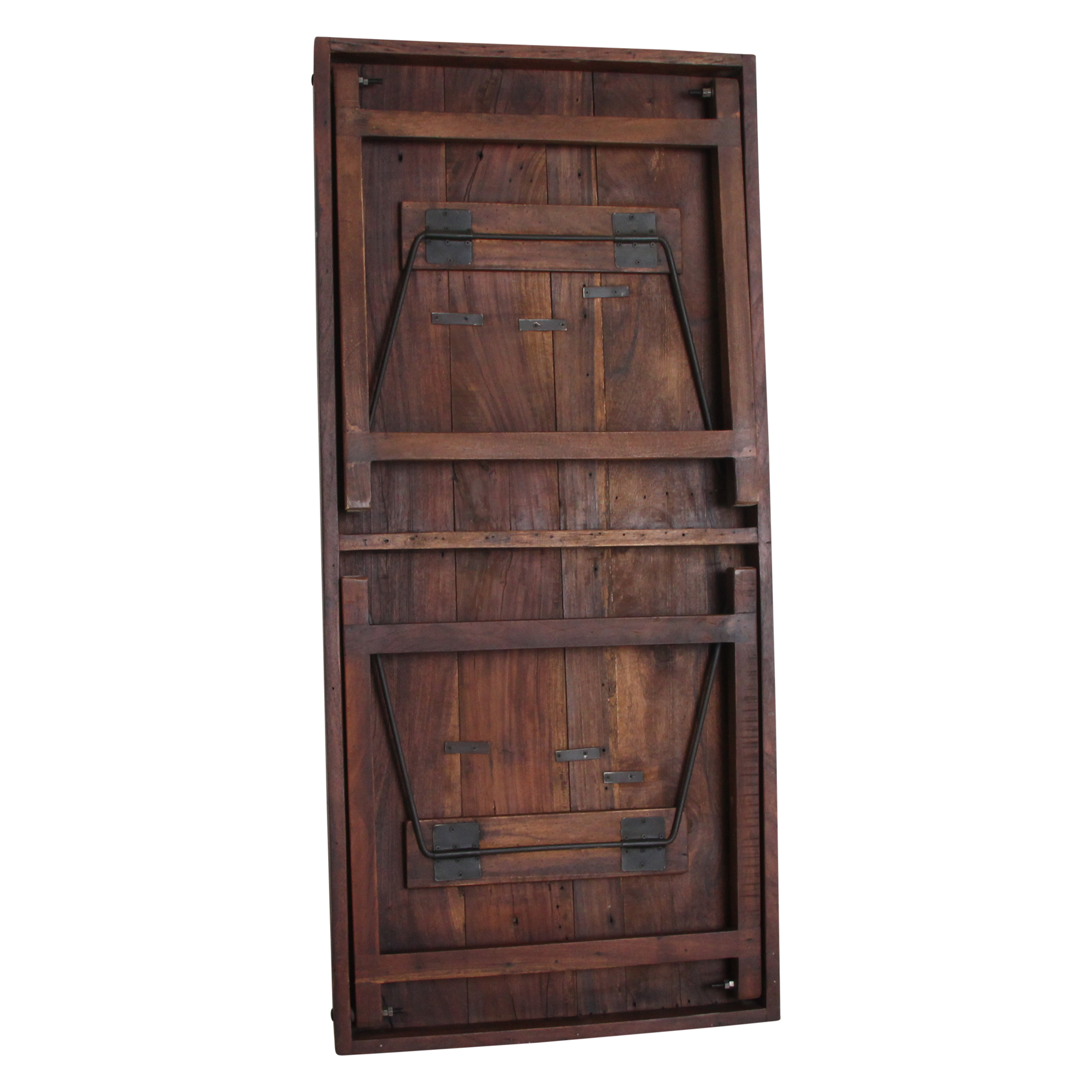 Table à manger en bois recyclé brun et métal vintage – 165x75 cm