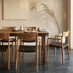 Table à manger en bois recyclé brun et métal vintage – 165x75 cm