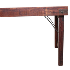 Table pliante en bois recyclé brun avec piètement métal – 190x80 cm