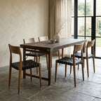 Table pliante en bois recyclé brun avec piètement métal – 190x80 cm