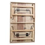 Table basse rectangulaire en bois naturel avec renforts métalliques – 120x75 cm