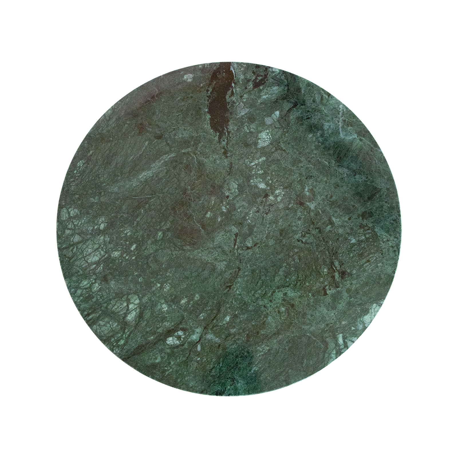 Table d’appoint ronde en marbre vert et bois clair – Ø50 cm