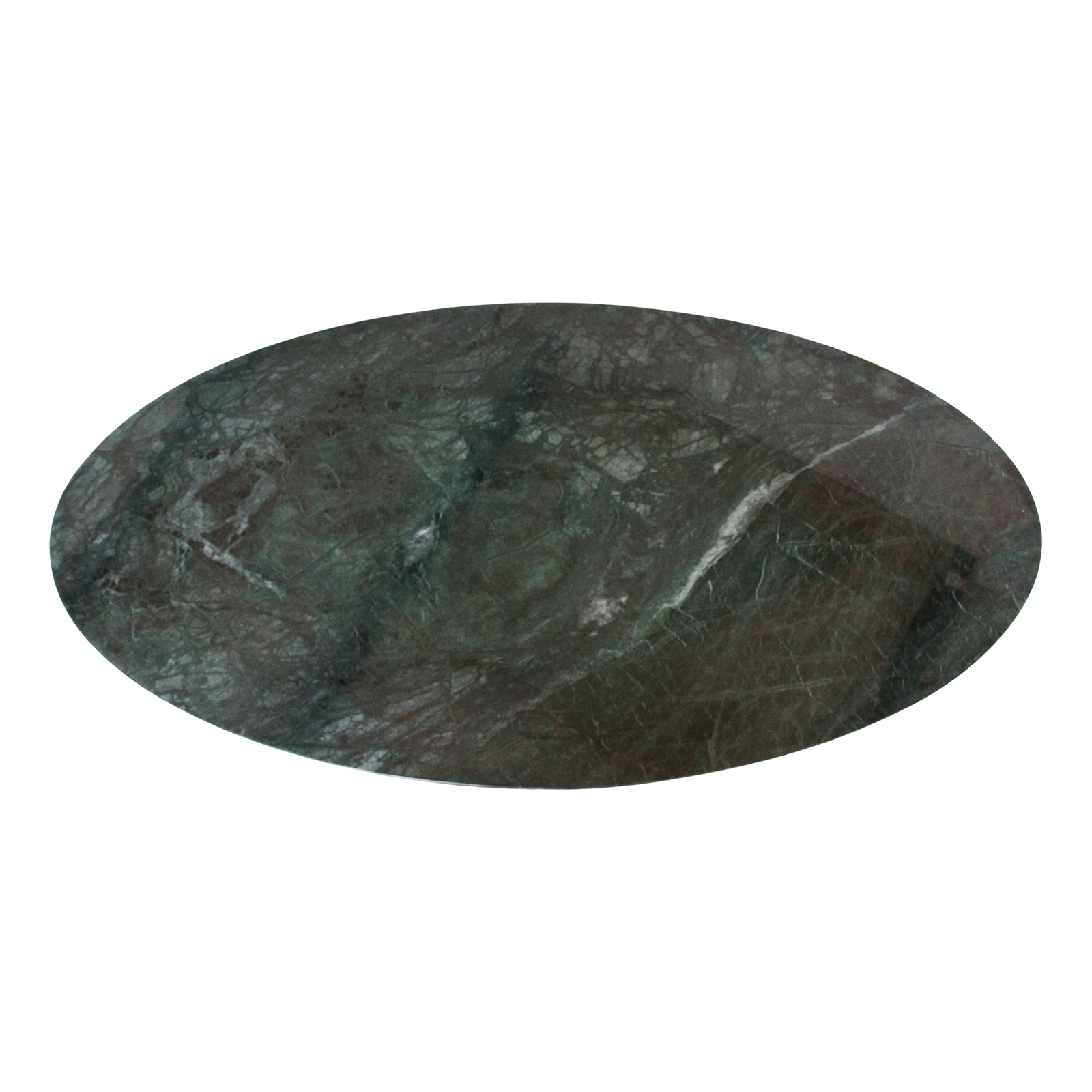 Table basse ovale en marbre noir et bois naturel – 120x60 cm