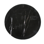 Table d’appoint ronde en marbre noir et bois de manguier sculpté – Ø40 cm