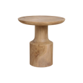 Table d'appoint ronde en teck naturel sculptural – 50x50 cm