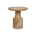 Table d'appoint ronde en teck naturel sculptural – 50x50 cm