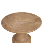 Table d'appoint ronde en teck naturel sculptural – 50x50 cm