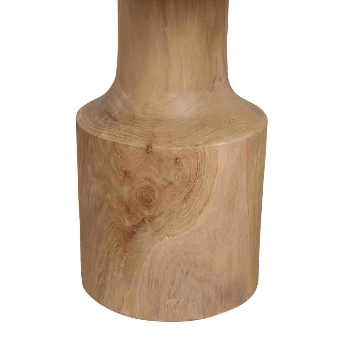 Table d'appoint ronde en teck naturel sculptural – 50x50 cm