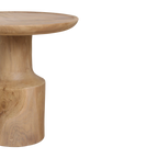 Table d'appoint ronde en teck naturel sculptural – 50x50 cm