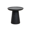 Table d’appoint ronde en teck noir mat avec rebord – Ø40 cm