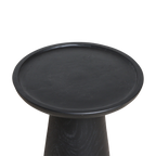 Table d’appoint ronde en teck noir mat avec rebord – Ø40 cm