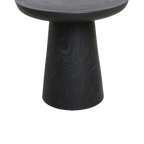 Table d’appoint ronde en teck noir mat avec rebord – Ø40 cm