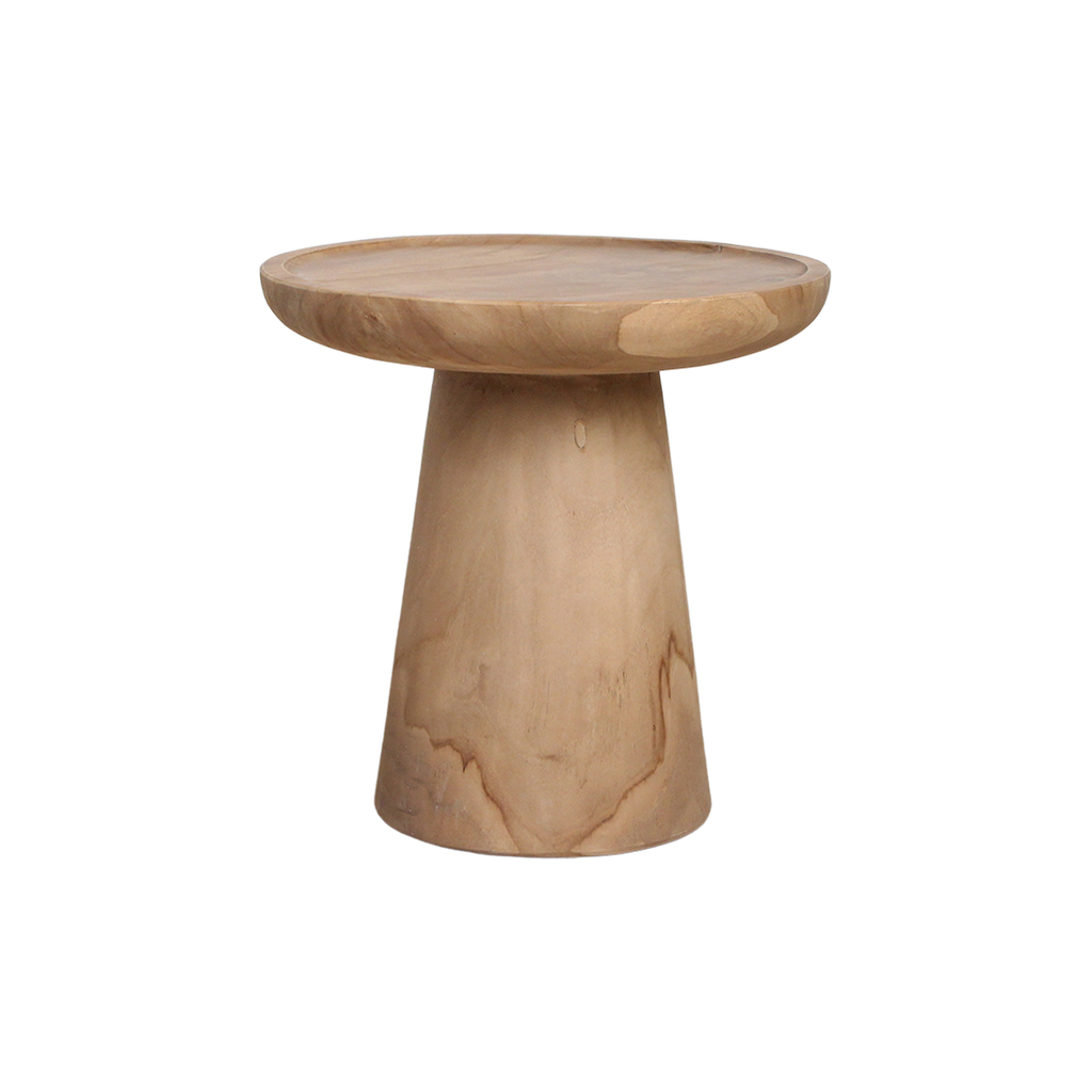 Table d’appoint ronde en teck naturel clair – Ø40 cm