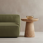 Table d’appoint ronde en teck naturel clair – Ø40 cm