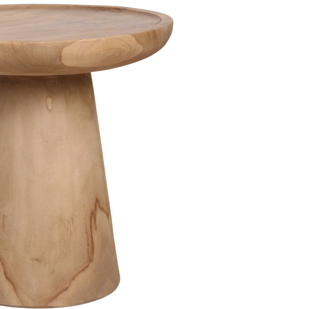 Table d’appoint ronde en teck naturel clair – Ø40 cm