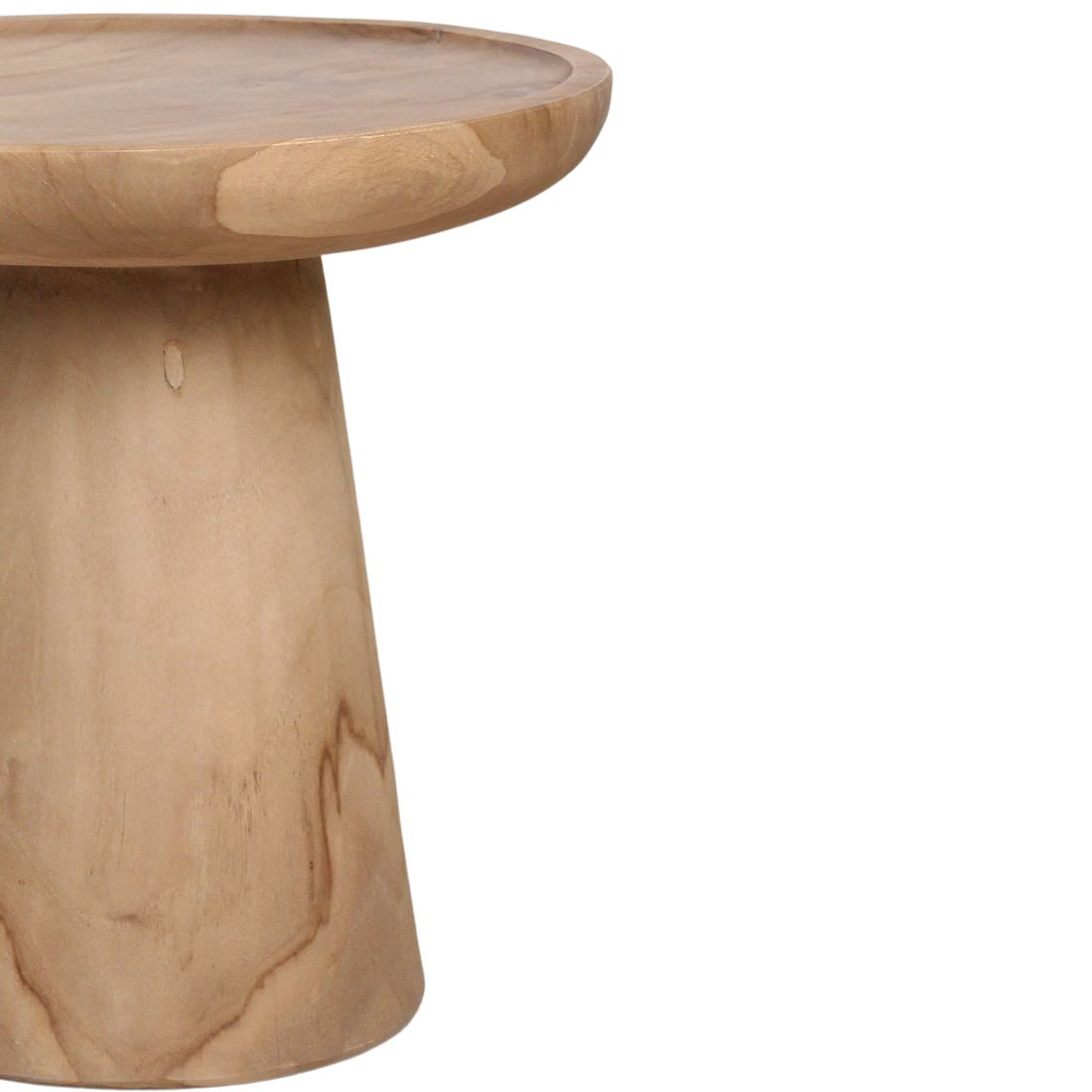 Table d’appoint ronde en teck naturel clair – Ø40 cm