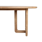 Table à manger en teck recyclé clair pieds arrondis – 200x100 cm