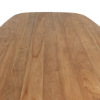 Table à manger en teck recyclé clair pieds arrondis – 200x100 cm