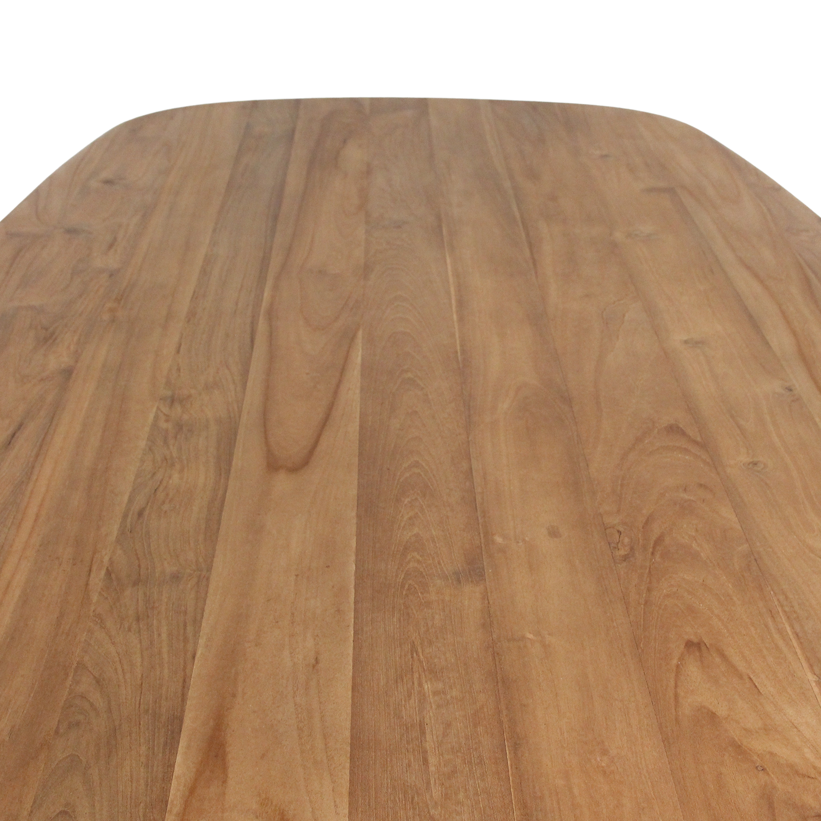 Table à manger en teck recyclé clair pieds arrondis – 200x100 cm