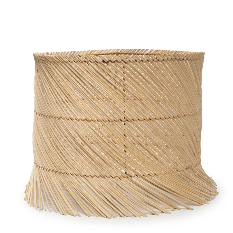 Abat-jour ajouré en fibres naturelles avec franges – Ø42 cm